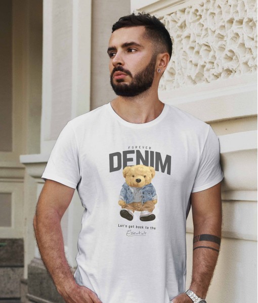 Мъжка тениска с щампа Мечета DenimBear